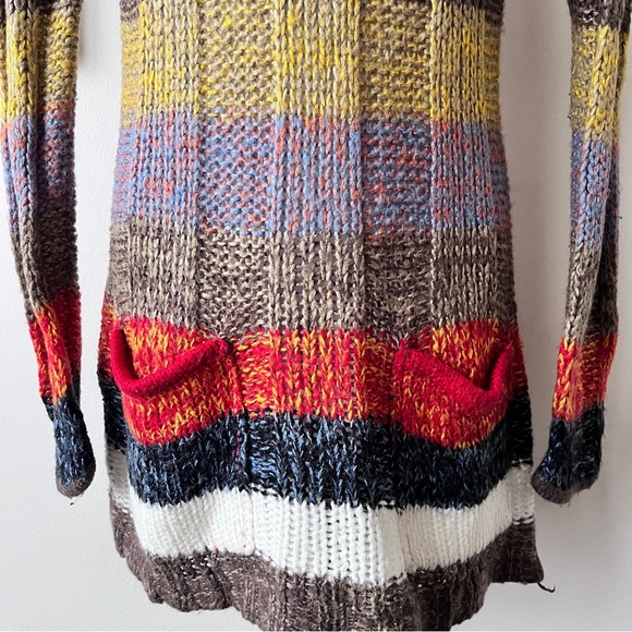 Vintage 90s Ashley By 26 International Striped Knit Tunic Mini Sweater Dress M - Picture 3 of 12